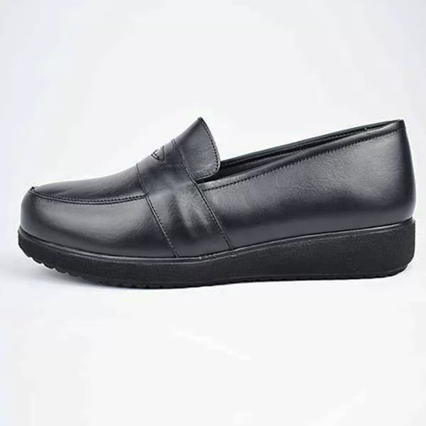 Mocassin Femme confort C02 Noir 100% cuir sandale médicale femme confortable Maroc